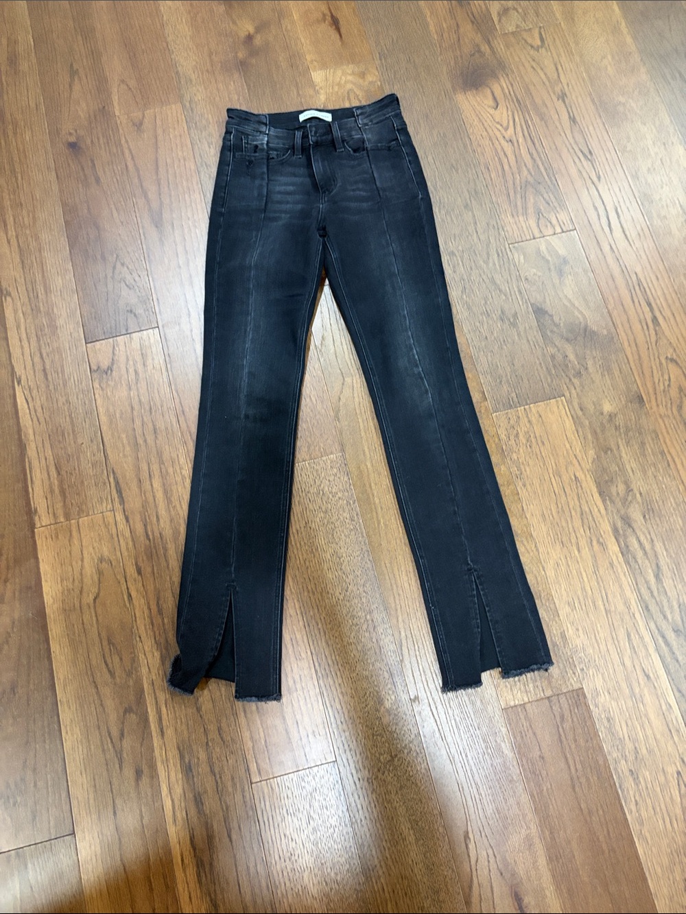 Women's Black Split-Hem Jeans